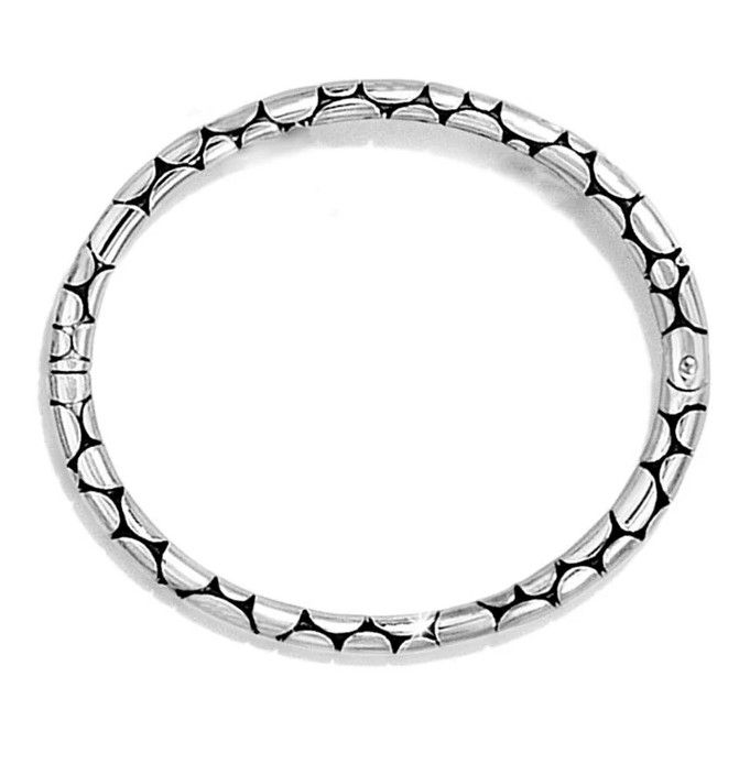 Pebble Slim Hinged Bangle Silver