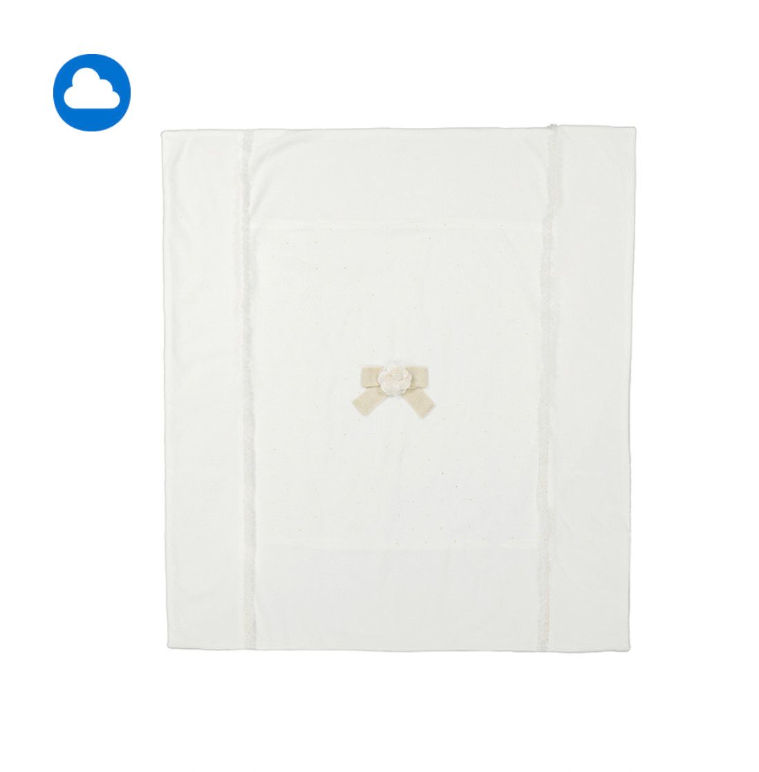 Crude Cream Bow Blanket