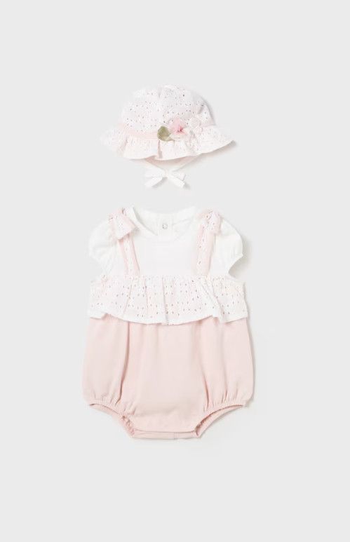 Nude Knit Overall &amp; Hat, Size: 1-2 0-3m