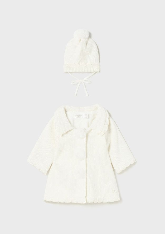 Crudo Tricot Coat &amp; Hat, Size: 2.4. 3-6m