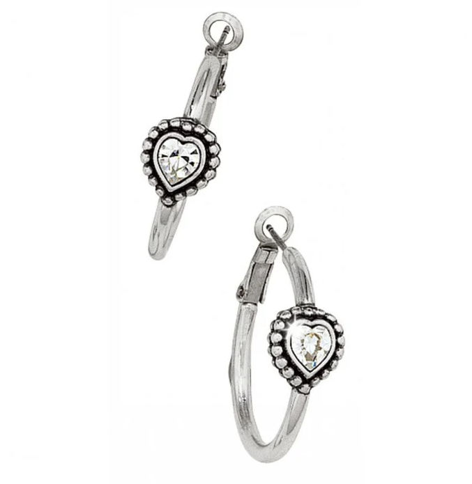 Shimmer Heart Small Hoop Earrings