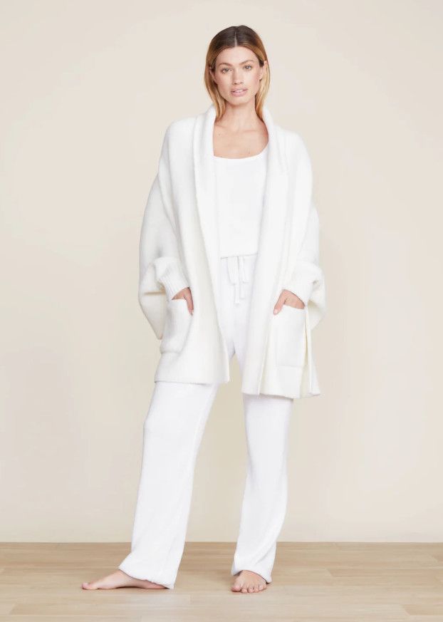 Cozychic Cable Weave Blanket Wrap, Color: Pearl