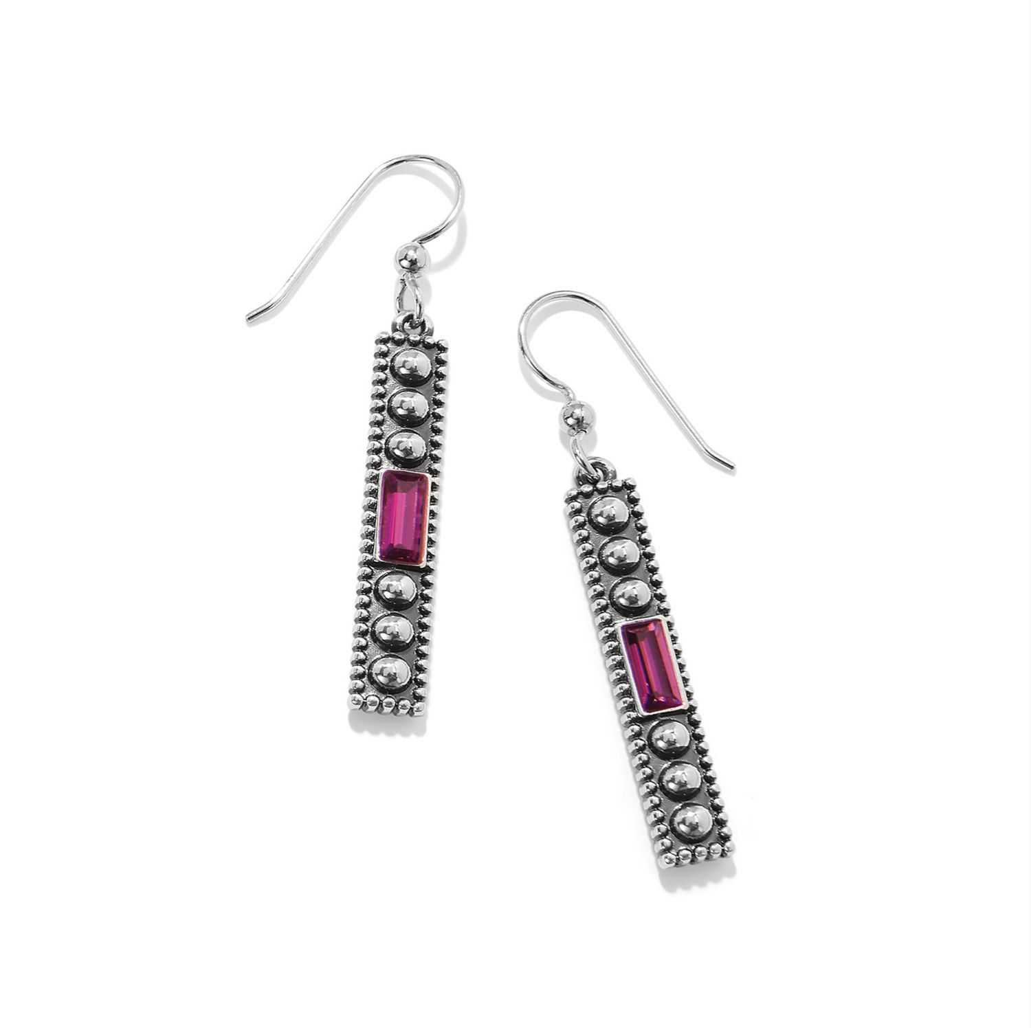 Pretty Tough Amethyst Gem French Wire Earrings