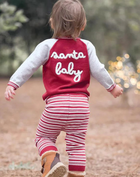 Santa Baby Jacket &amp; Striped Pants