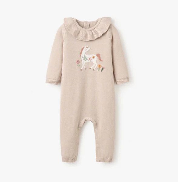 Pony Meadow Taupe  Baby Jumpsuit, Size: 6-9