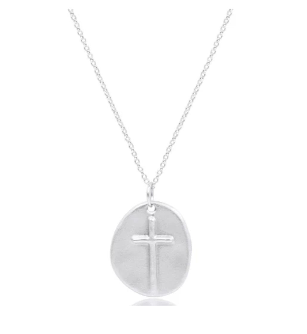 16&quot; Necklace Inspire Cross Charm, Color: Silver