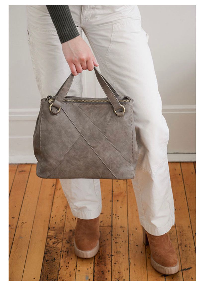 Dark Taupe Janet Puzzle Convertible Crossbody Tote