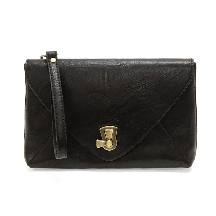 Claudia Keyhole Turnlock Envelope Crossbody Black
