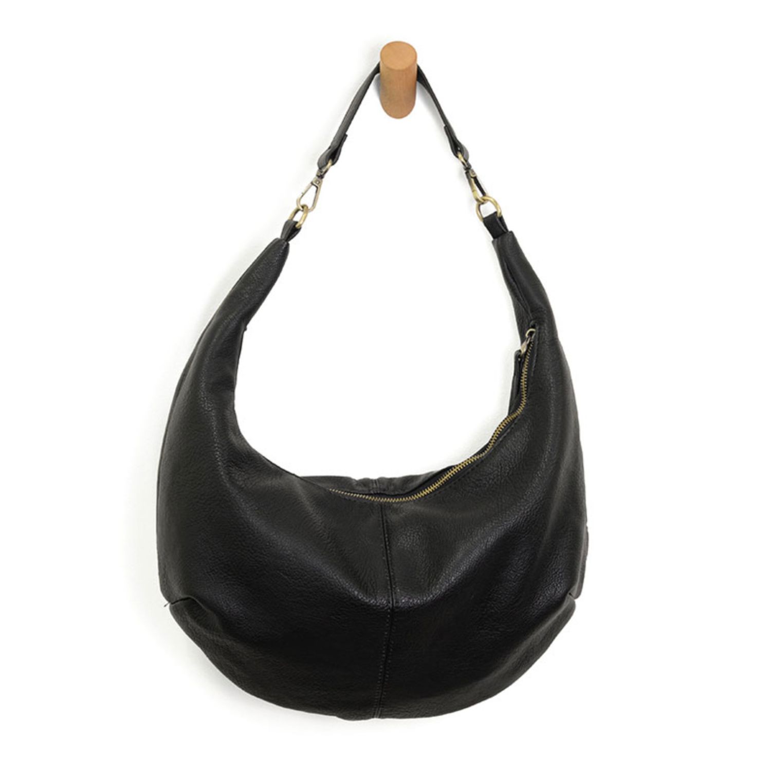 Black Rhea Slouchy Crescent Shoulder Crossbody Bag