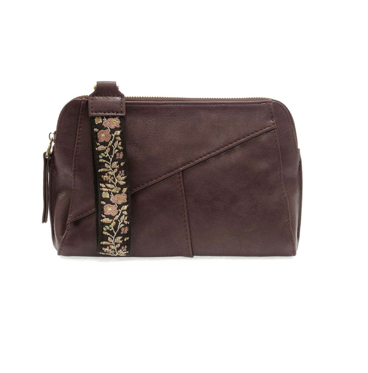 Dark Plum Gigi Crossbody with Woven Wristlet Strap