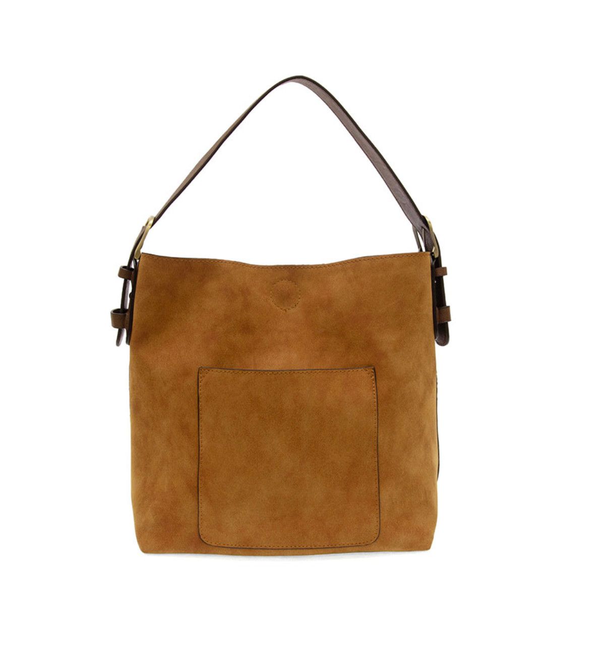 Coffee Handle Rich Faux Suede Toffee Hobo Handbag