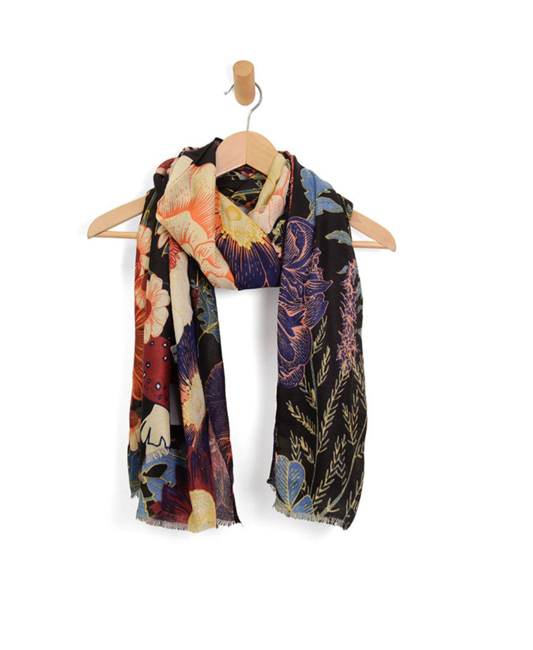 Black Floral Toadstool Scarf