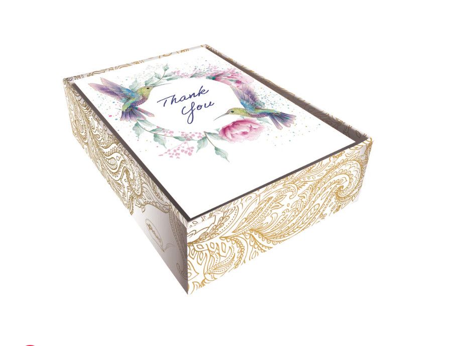 Hummingbird Wreath Boxed Thank You Notes