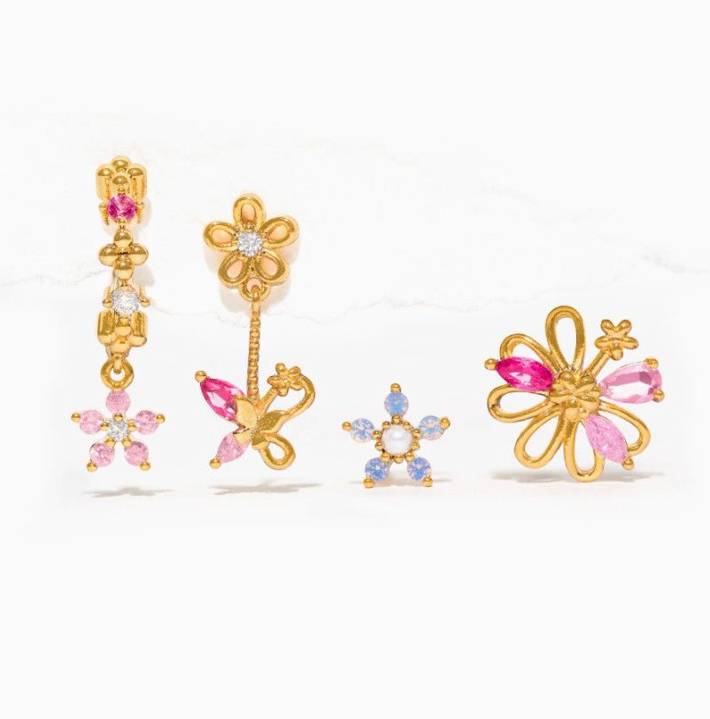 Blushing Blooms Earring Set