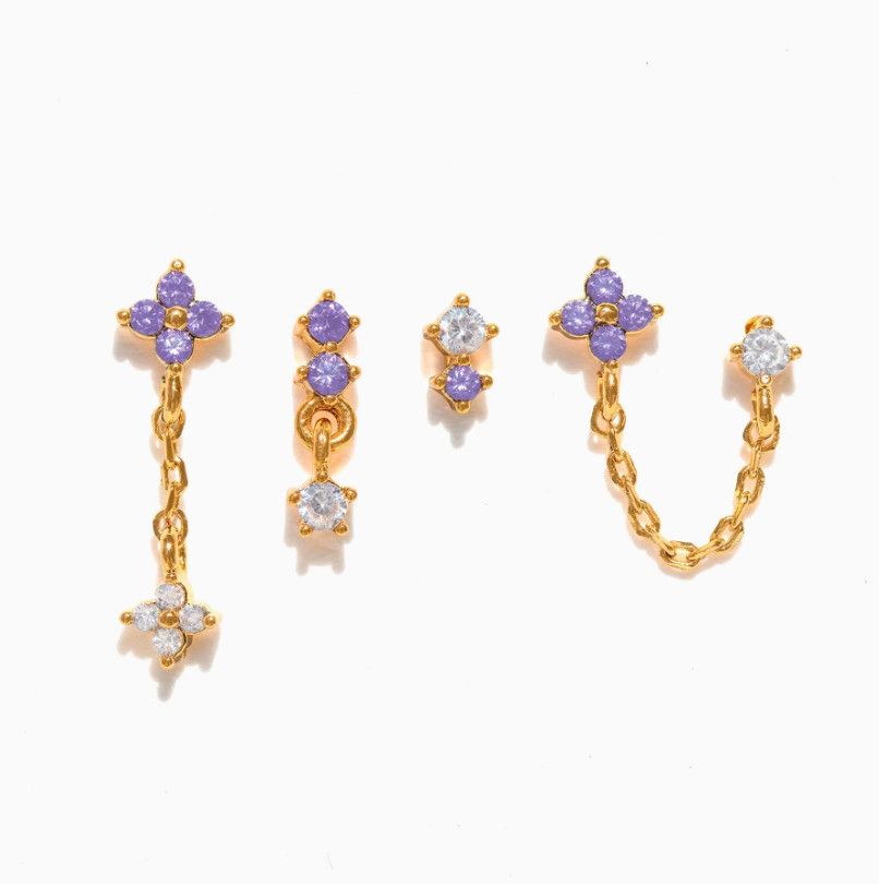 Violet Blossom Stud Set