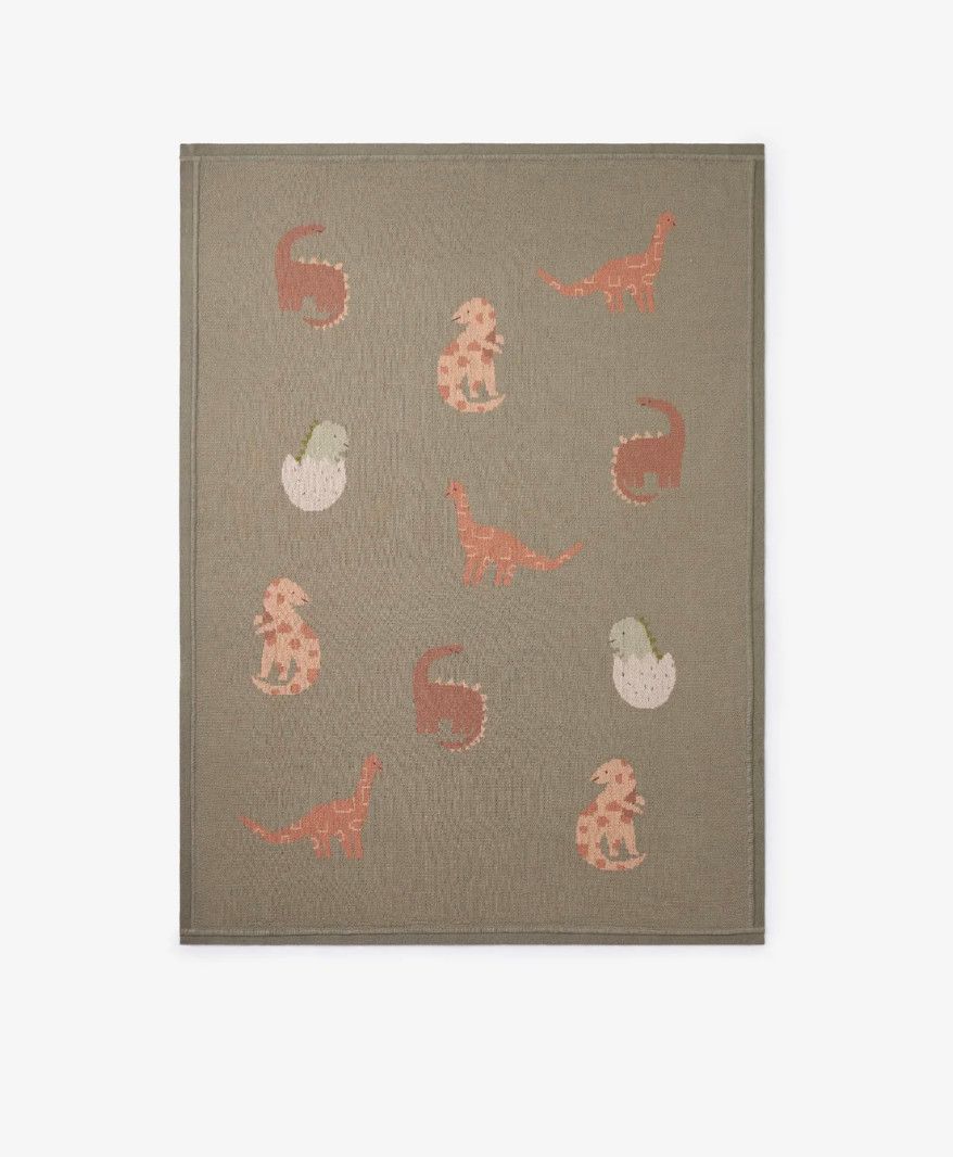 Dinosaur Family Knit Blanket