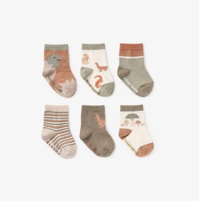 Dinosaur Non Slip Baby Socks 6 Pack