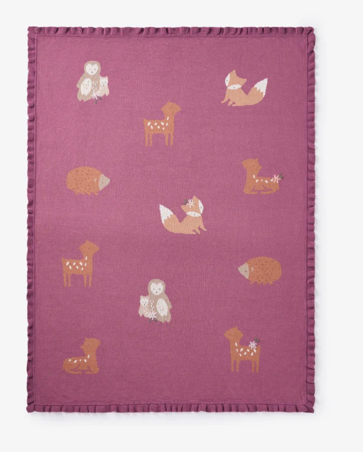 Forest Family Cotton Knit Baby Blanket