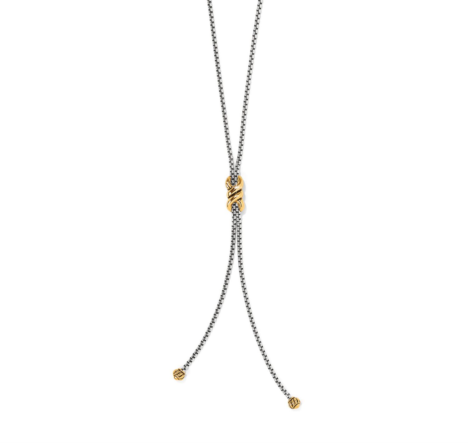Interlok Twist Two Tone Lariat Necklace