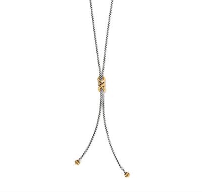 Interlok Twist Two Tone Lariat Necklace