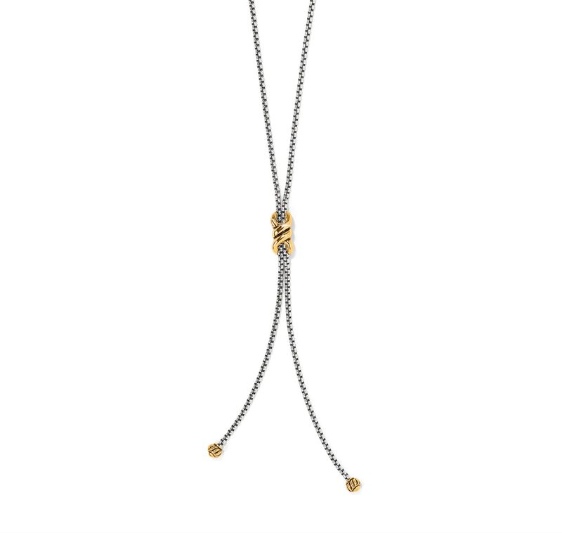 Interlok Twist Two Tone Lariat Necklace