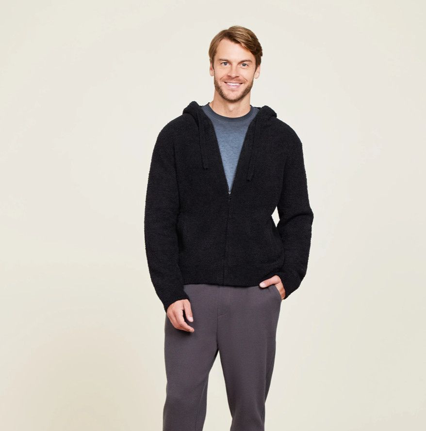 Black Shearling Buttoned Jacket 