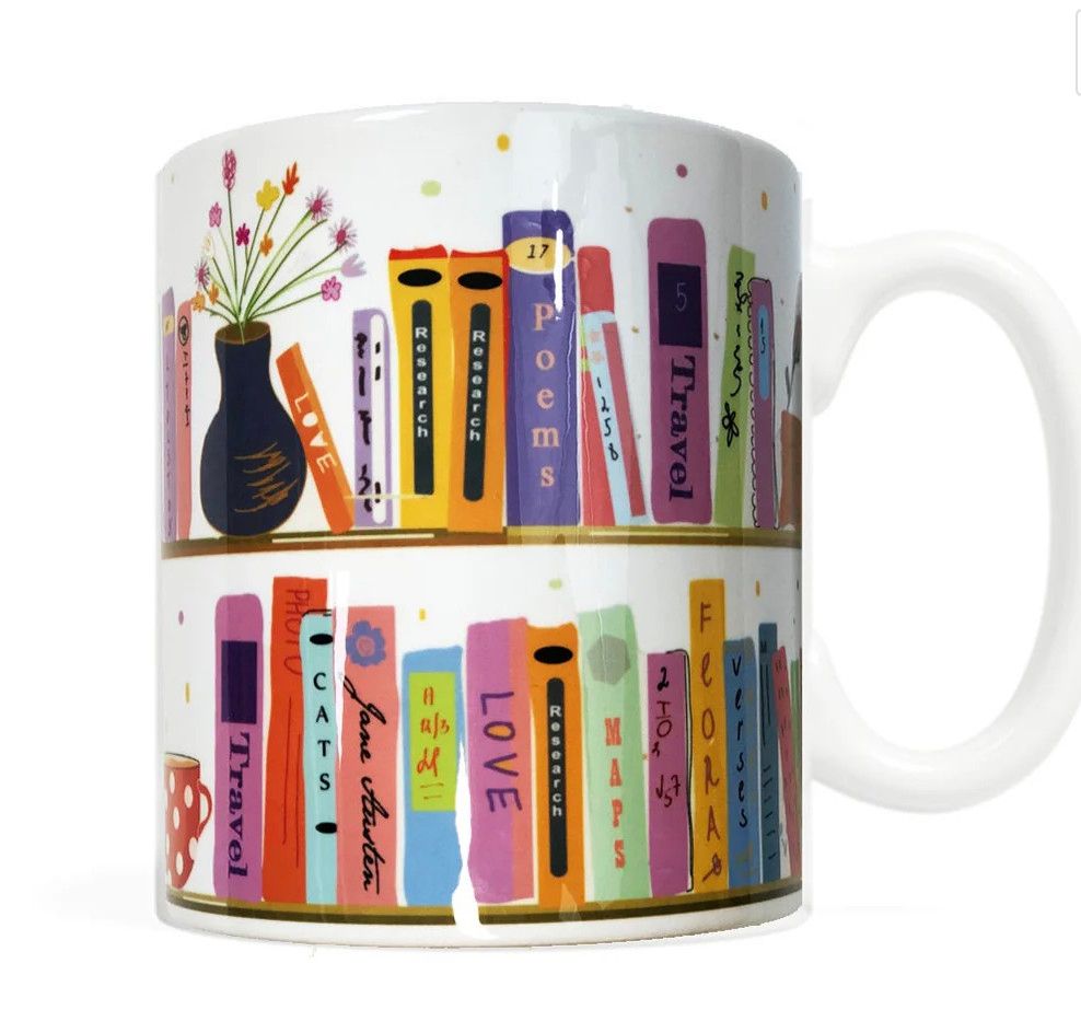 Colorful Bookshelf Mug