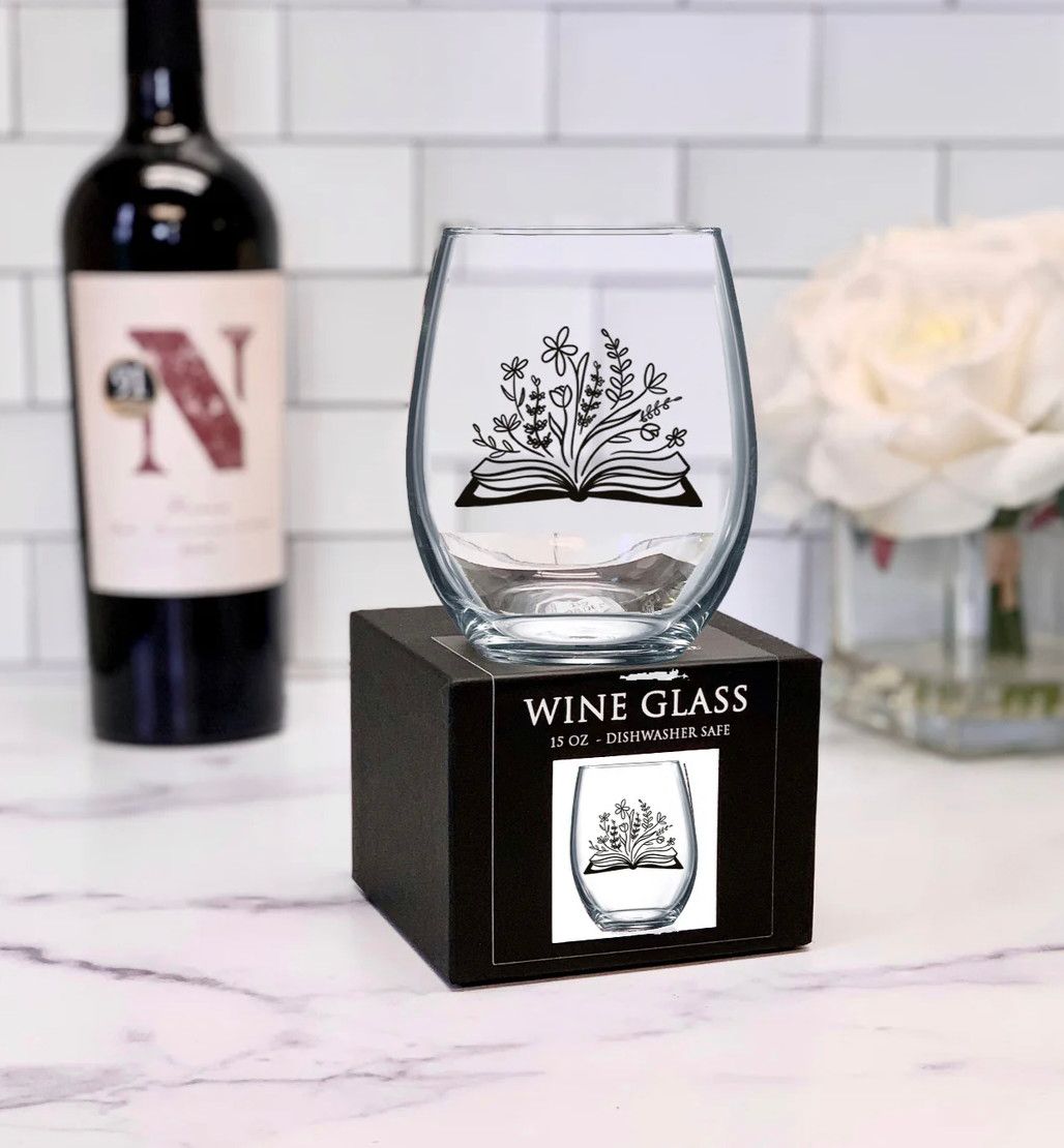 Botanical Stemless Wine Glass