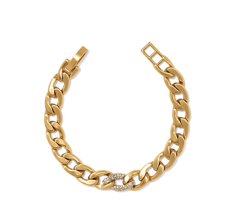Cleo Pave Link Bracelet, Color: Gold