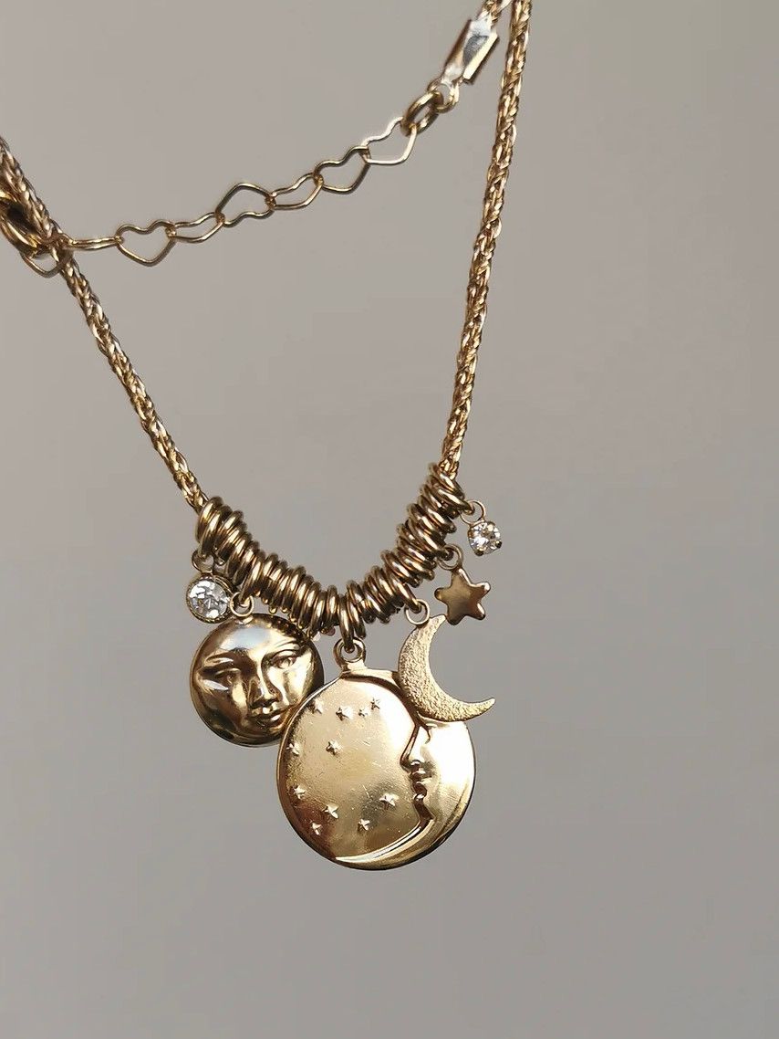 MULTICHARM MOON NECKLACE