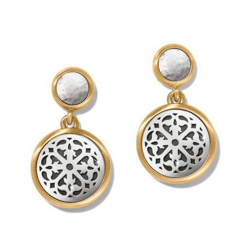 Ferrara Two Tone Luce Post Drop Earrings