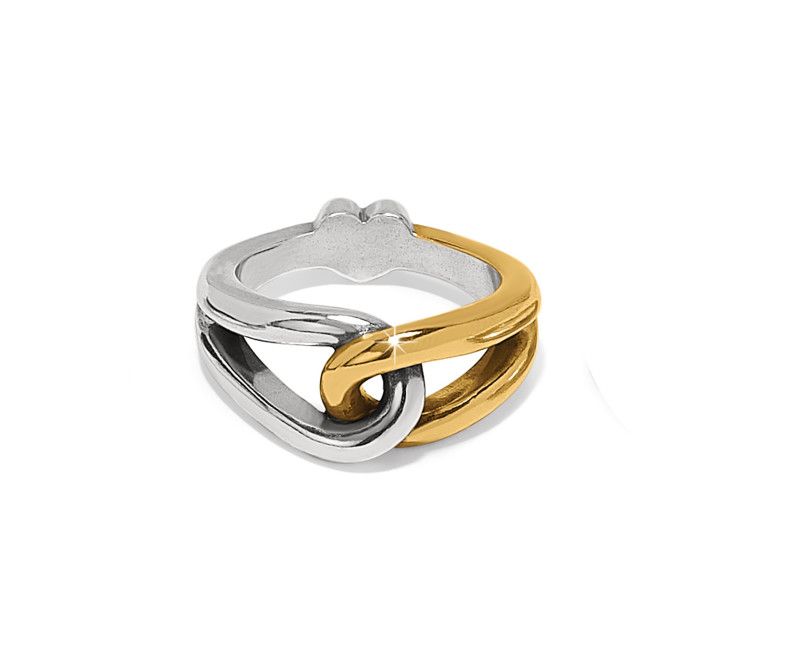 Interlok Curve Two Tone Ring, Size: 5