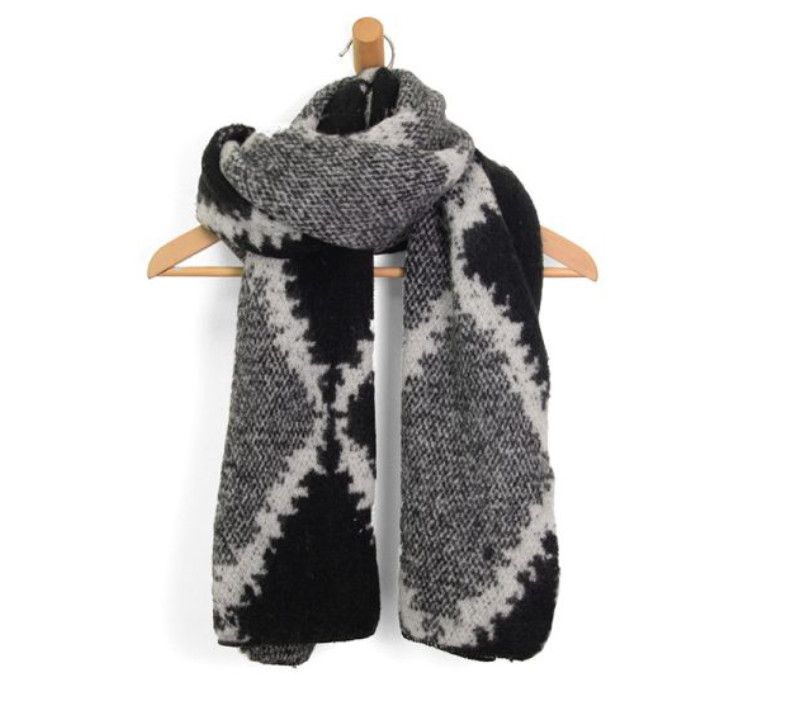 Abstract Diamond Scarf Black