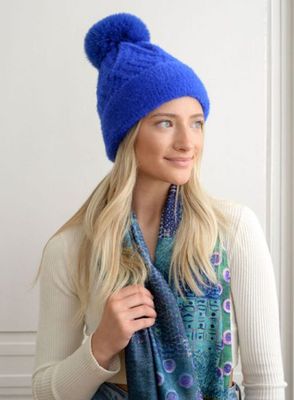 Diamond Rib Pom Pom Hat
