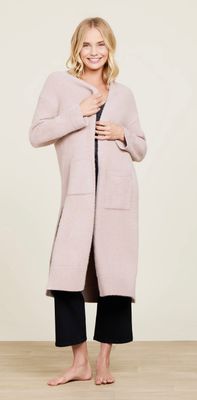 CozyChic® Luxe High Slit Cardigan, Color: Willow, Size: Xtra Small