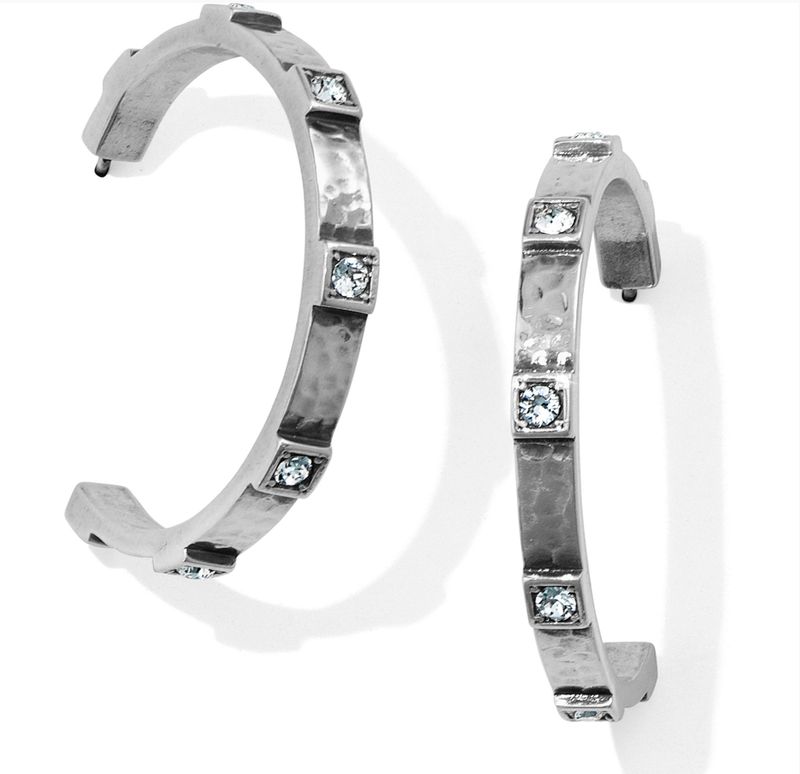 Silver Meridian Zenith Station Hoop Earrings