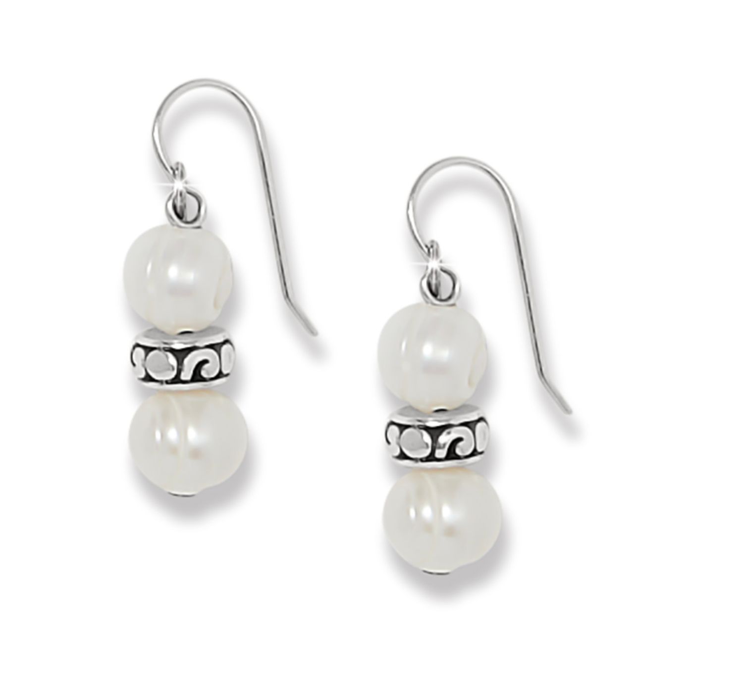 Contempo Heart Pearl French Wire Earrings