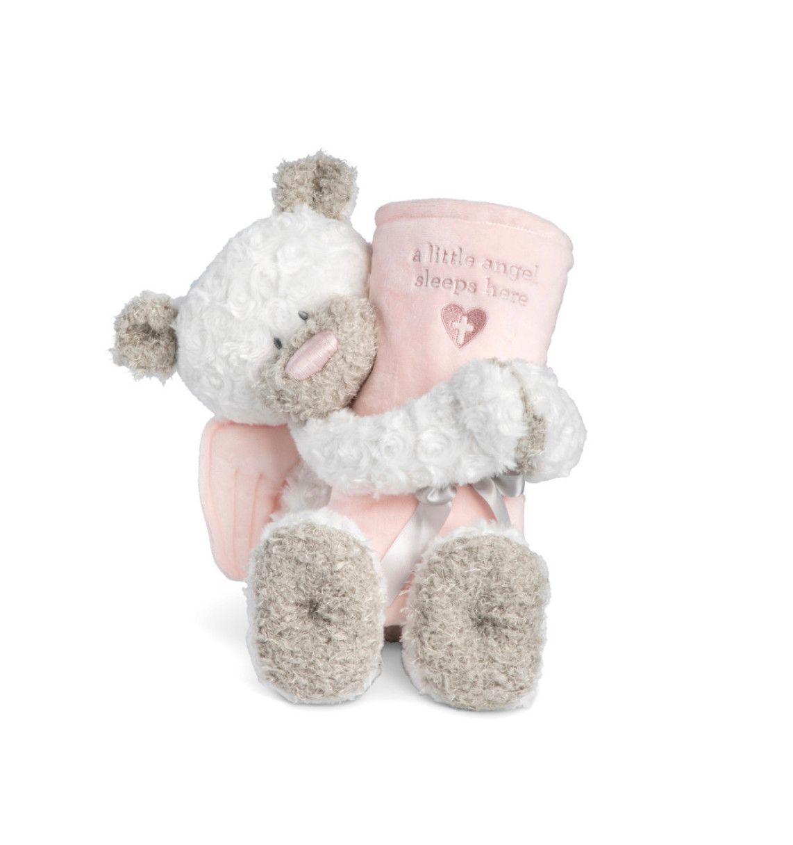 Guardian Angel Bear and Blanket Pink