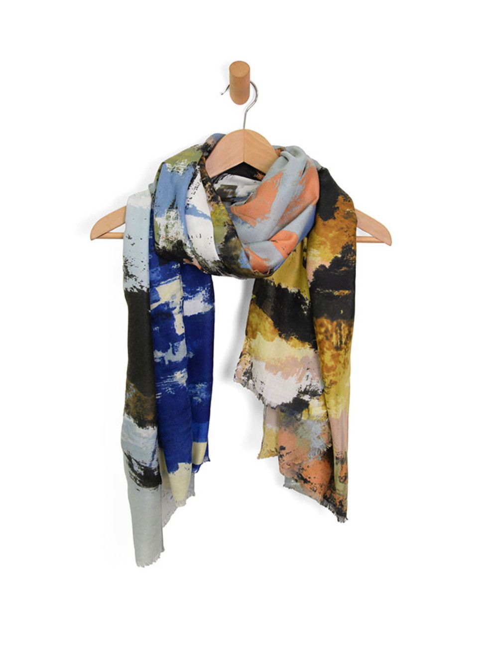 Blue Abstract Paint Scarf
