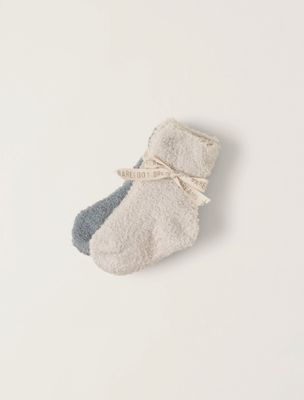 CozyChic® Toddler Socks With Grippers Set of 2, Color: Stone &amp; Moonbeam