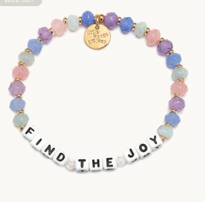 Find The Joy Multi Color Little Words Project Bracelet S/M