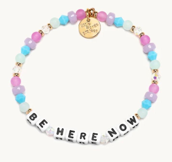Be Here Now Multi Color Little Words Project Bracelet S/M