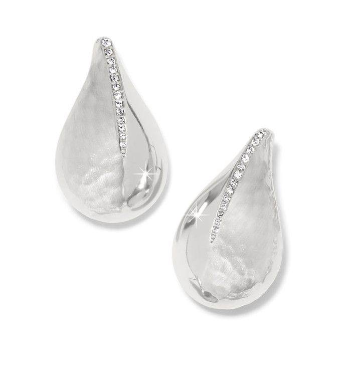 Nile Large Silver Post Earrings