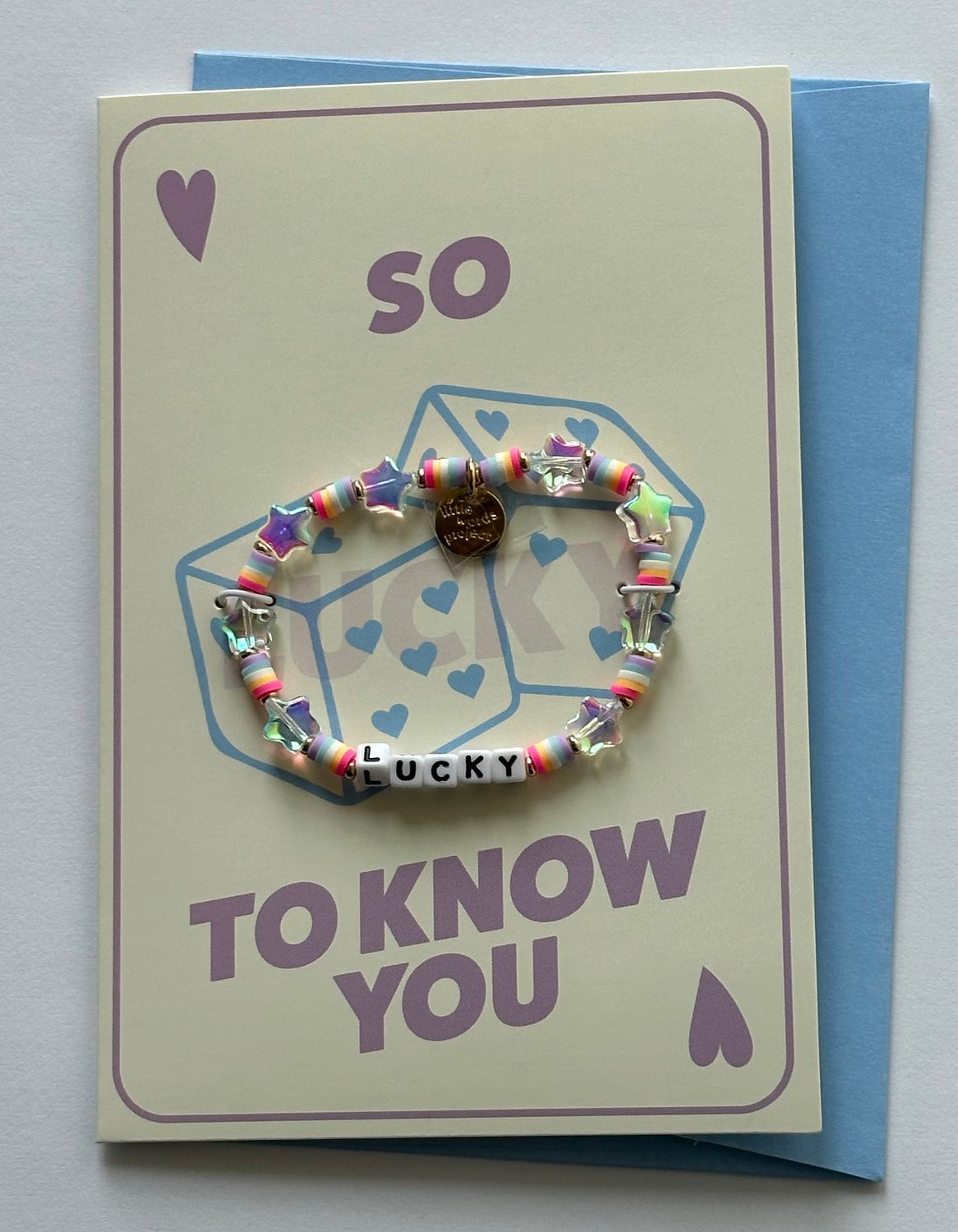 So Lucky To Know You Little Words Project Bracelet Card