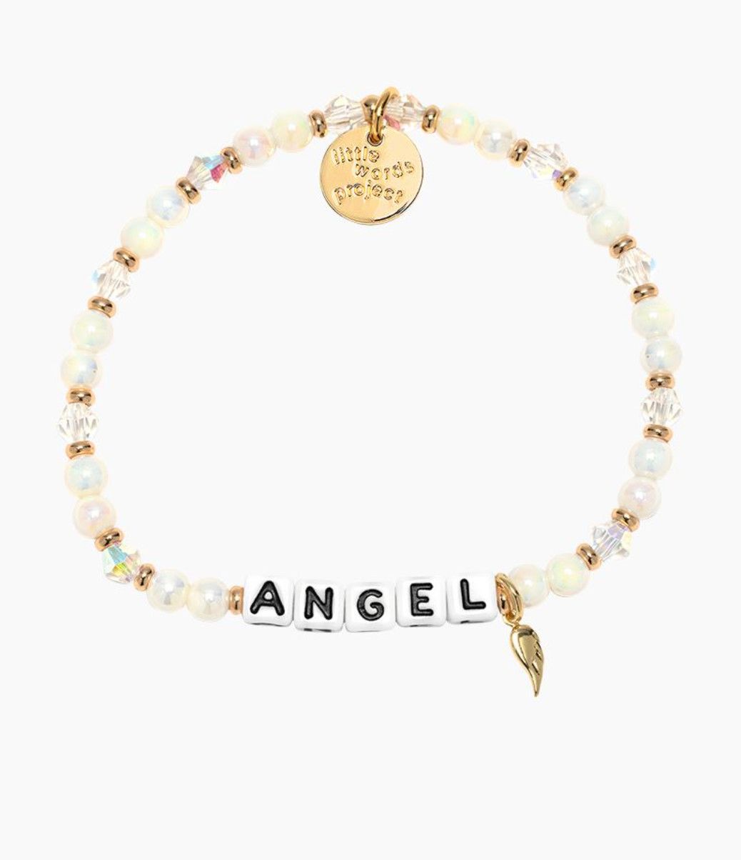 Angel Wing Little Words Bracelet, Size: S/M