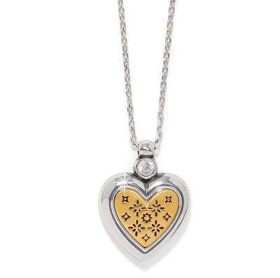 Mosaic Heart Two Tone Petite Necklace