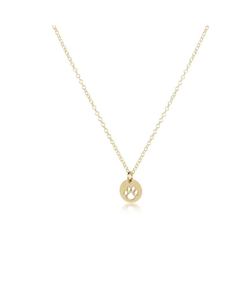 Small Gold Paw Print 16&quot; Necklace