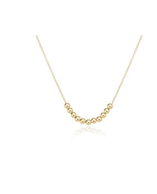 eNewton Classic Beaded Bliss 16" Gold Necklace with gold beads, ideal for layering with other necklaces or wearing daily
