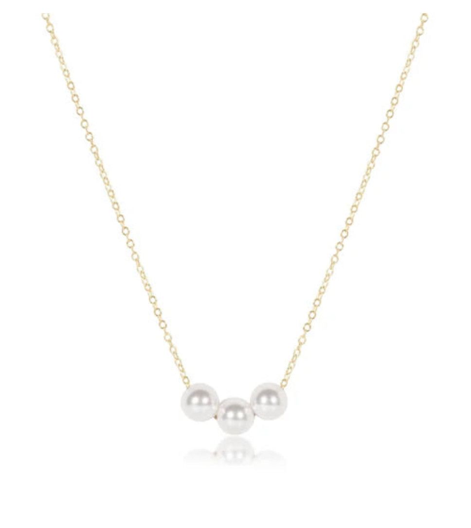 16&quot; Gold Joy Pearl Necklace 6mm