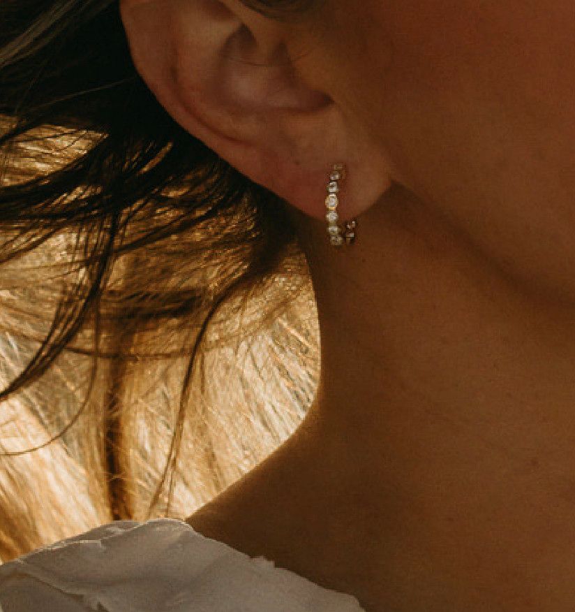 Honeycomb Hoops, Color: Silver